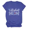 Amazon eBay sitio independiente moda casual mujer voleibol mamá estampado de leopardo cuello redondo camiseta