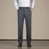 Pantalones de Traje de Lana y Seda con Forro de Terciopelo para Hombre 2026 Otoño Invierno Nuevos Casual de Negocios Rectos Gruesos Cálidos Largos