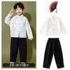 Roupa de Performance Infantil Estilo Chinês Saia Azul com Rosto de Cavalo Traje Tang para Meninas Traje Han Moda Nacional para Meninos Traje de Performance Qiudong