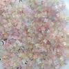 Transparente Fosco Duas Cores Salpicado com Pétalas de Osmanthus Douradas Flor de Quatro Pétalas DIY Materiais Manuais Acessórios de Cabelo Roupas Acessórios Suporte de Flores