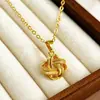 Venta Caliente Oro de Arena Vietnamita Tendencia Nacional Nudo Ruyi Retro Exquisito Anillo de Nudo de Seda Envolvente Collar de Alto Grado Regalo para Novia