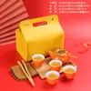 Juego de té de caqui juego de té kung fu taza de té pequeña creativa de caqui tetera tarro sellado regalo para evento reunión anual de empresa