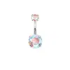 Anillo para Ombligo Sexy de Doble Punta Redonda de Nuevo Estilo Transfronterizo con Circonita Acero Inoxidable Barra Stud para Ombligo Joyería al por Mayor