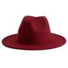 Sombrero de jazz de color sólido de 60 colores, personalizado, estilo británico, retro, de lana, para adulto, con logo bordado, sombrero de fieltro al por mayor
