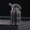 Hy756 Compacto Mini Couro Antigo Isqueiro a Querosene Roda de Afiar Chama Aberta Isqueiro à Prova de Vento Estilo Retrô
