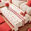Mantel 2026 Año Nuevo Rojo Festivo Impermeable Resistente al Aceite Resistente al Calor Lavable Boda Mesa de Café Tela Decorativa de Ambiente