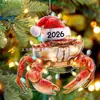 Amazon Nuevo 2026 Navidad Colgante Acrílico Animal Sombrero de Navidad Transfronterizo Decoración Árbol de Navidad Colgante Venta al por Mayor