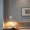 Lámpara colgante pequeña para mostrador de bar de restaurante minimalista italiano, lámpara colgante de moda para mesita de noche de dormitorio, forma esférica, altura ajustable, aluminio