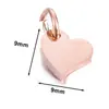 Acero inoxidable pulido etiqueta pequeña corazón redondo ovalado rectangular forma de diamante DIY collar pulsera colgante de cola