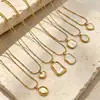 Elegante Collar con Colgante Geométrico de Acero Inoxidable, Corazón de Concha Blanca, Cadena para Clavícula de Acero de Titanio de Alta Gama de Lujo Ligero, Joyería que No se Desvanece