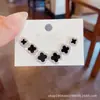 Brincos Clássicos de Trevo de Quatro Folhas para E-commerce Transfronteiriço Super Brilhantes Cheios de Diamante Moda Temperamento Celebridade da Internet Versáteis Brincos Femininos Atacado