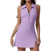 Novo Vestido da Amazon com Fenda Lateral, Gola Polo e Design Nadador, Adequado para Golfe, Tênis, Corrida ao Ar Livre e Roupas Fitness