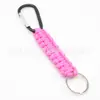 Chaveiro Mosquetão Paracord para Exterior Preto Mosquetão de Liberação Rápida Chaveiro Trançado Paracord de Sete Fios Gancho de Argola Acessório