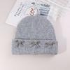 Gorro de Punto con Lazo de Perlas Estilo Coreano Nicho para Mujer Todo Fósforo Muestra la Cara Pequeña Gorro Frío Holgado Tendencia Gorro Pulóver