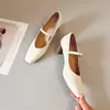 Zapatos Mary Jane Cuadrados de Tacón Grueso Estilo Francés para Mujer, En Stock, Nuevo Estilo Retro 2026 con Correa Única y Tacones Altos Bajos