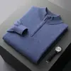 Novo suéter masculino de gola alta fina, quente, de cashmere, cor sólida, com mangas compridas e zíper, adequado para vendas transfronteiriças