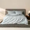 Conjunto de Roupa de Cama 100% Algodão de Fibra Longa de Fio Duplo (4 Peças) - Luxo Leve, Toque de Alta Qualidade, Capa de Edredom 100% Algodão 500TC, Lençol - Adequado para Todas as Estações