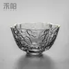 Taza de Té de Vidrio Martillado Japonés con Cristal Dorado Transparente Resistente al Calor Vasito de Shot Taza de Té para el Hogar Personal Juego de Té Kung Fu
