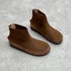 Botines Cortos de Piel Genuina para Mujer 2026 Otoño e Invierno Nuevo Estilo Piel de Vaca de Primera Capa Punta Redonda Suela Suave Superficie Suave Casual Cómodos Botines Cortos Botas Individuales