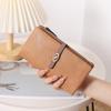 Billetera Larga Transfronteriza para Mujer 2026 Estilo Nuevo Hebilla Simple y de Moda Plegable Ranuras Múltiples para Tarjetas Cartera de Cuero Monedero con Cremallera