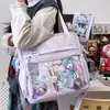 Bolsa Diária Minimalista Estilo Japonês de Ombro Único Transparente Versátil Transversal Grande Capacidade Nicho Anime Estilo Universitário Bolsa Mensageiro