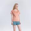 Nova Camiseta de Algodão Mercerizado de 15 Cores Dupla Face 80 Fios para Mulheres Branca Manga Curta Verão Solta Gola Redonda V Top Camiseta para Usar por Baixo