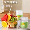 Tenedores de Fruta Desechables Grado Alimenticio Portátiles Plástico Tenedores para Pastel Hogar Alta Gama Seguros para Niños Picks de Fruta