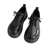 Mocassins versáteis de sola grossa para aumentar a altura para mulheres, novo outono de 2026, estilo britânico vintage, sapatos de estudante para combinar com saias