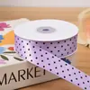 Fita de Poliéster com Bolinhas Estampadas de 2,5cm Laço DIY Fita de Bolinhas Flor de Bolo Embalagem Presilha de Cabelo Faixa de Cabeça Fita