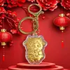 Colgante Oveja Dorada Año de la Oveja 2027 Oro Puro 999 Llavero Atractor de Riqueza Adorno para Bolso Teléfono Artículo Decorativo