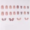 Nuevas Uñas Postizas Blancas Francesas de Longitud Media con Corazones Brillantes, Extraíbles, Estilo Dulce, Uñas Terminadas para Usar