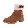 Deseo Botas de Nieve de Gamuza de Tacón Grueso de Media Caña Europeas y Americanas Otoño/Invierno 2026 Transfronterizo de Amazon Talla 43 Calzado de Algodón de Talla Grande de Comercio Exterior