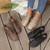 Zapatos planos de cordones retro para mujer en tallas grandes para exportación, cómodos de punta redonda para el campus, mocasines elegantes e informales