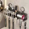 Soporte para cepillo de dientes con ventosa Sin perforaciones Soporte para secador de pelo de baño Montado en la pared Taza para cepillo de dientes Soporte para vaso de enjuague bucal