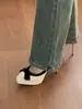 Sapatos de Salto Alto com Plataforma Impermeáveis para Mulheres com Saltos Finos, Novo Estilo Francês Outono 2026 Laço Fada Gentil Moda Versátil Sapatos de Salto