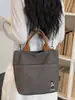 2026 Nuevo Bolso de Hombro de Dibujos Animados Bordados Simple y Artístico para Mujeres, Estudiantes, Compras, Tutorías y Viajes, Bolso Tote