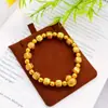 Tienda de Oro Mismo Estilo Joyería Chapada en Oro para Hombres y Mujeres, Pulsera de Cuentas de la Fortuna de Mahjong Auto-Táctil, Joyería de Pulsera de Mahjong Tesoro Nacional de Imitación de Oro