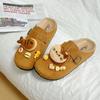 Lindas Chanclas Casuales de Dibujos Animados para Niñas Birkenstock Otoño e Invierno Shirley Rose Retro Calzado de Exterior Planos Chanclas de Punta Media