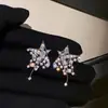 Pendientes de Mariposa con Baño de Oro Real de 18K y Circonita, Exquisitos Pendientes de Borla, Lujo Accesible Pendientes de Perla de Alta Gama para Mujer