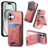 Adecuado para iPhone 82% de descuento Soporte Plegable Portatarjetas, Apple 17Pro Almacenamiento de Tarjetas, Funda Multifuncional Anticaídas de Cuero Liso 16P
