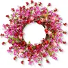 Amazon Transfronterizo Producto Nuevo Multicolor Flor Artificial Tulipán Corona Colgante de Puerta Romántica Corona de Tulipán Rosa