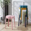 Taburete de Plástico Engrosado para Adultos Hogareño Apilable Mesa de Comedor Taburete Redondo Silla de Plástico Simple Nórdico Sala de Estar Taburete Alto