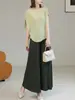 Un Conjunto Completo de Tops Camiseta Irregulares Holgados Talla Plus y Pantalones de Pierna Ancha Que Te Hacen Ver Delgado, Conjunto de Dos Piezas