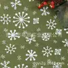 Lino de color con estampado de copo de nieve Tela para manualidades de copo de nieve navideño Se puede imprimir según el patrón de muestra