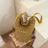 2026 Verano Nuevo Casual Simple Nicho Bolso Cubo Tejido de Gama Alta Moderno Bolso de Hombro Cruzado