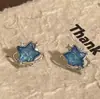 Pendientes de Plata de Ley 925 Pendientes de Estrella y Luna Mariposa para Mujer Verano Hada Dulce Fresco Elegantes Pendientes Pendientes