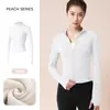 Conjunto de Yoga Otoño e Invierno para Mujer, Terciopelo Plus, Cuello Alto, Cremallera, Chaqueta de Fitness, Adelgazante, Moldeador Corporal, Running, Fitness, Conjunto Deportivo