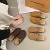 Chinelos Meia-Calça Fechados com Fivela para Mulheres 2025 Nova Primavera para Exterior Slip-On Casuais com Solado Grosso Estilo Birkenstock para Mulheres