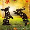 Nuevos Adornos de Hierro Transfronterizos para Jardín Animales Decorativos de Piso Inserciones Gatos, Perros, Conejos, Pollos Inserciones de Césped Huecos Adornos de Arte para Patio