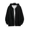 Sudadera de Felpa de Color Sólido para Hombre, Cárdigan con Capucha Holgado de Manga Larga Estilo Hong Kong, Sudadera Casual de Moda para Dropshipping